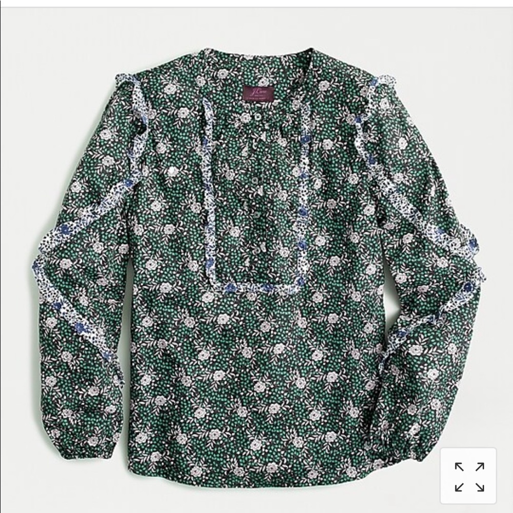 J Crew Ruffle Sleeved Blouse